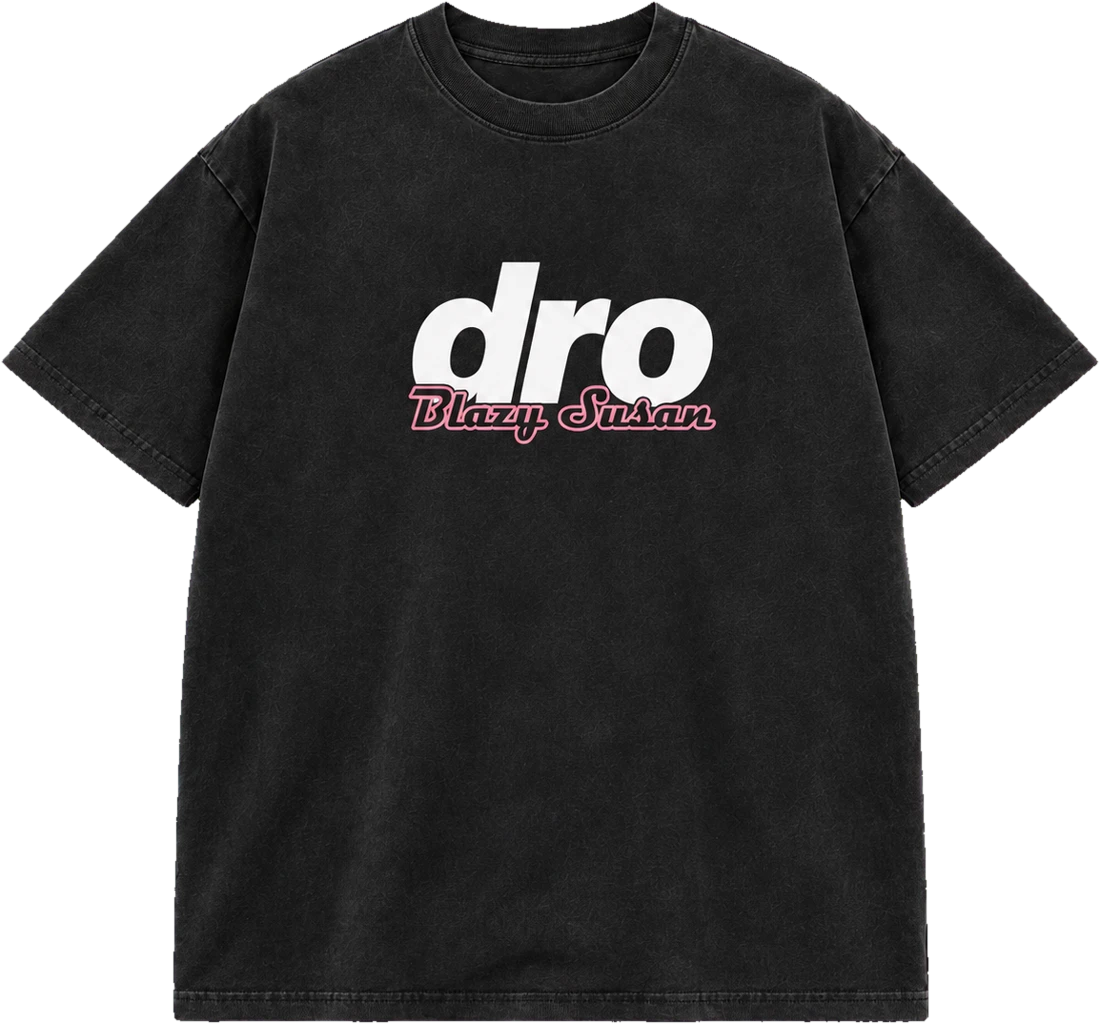 Washed Black Pinup Stack T-shirt, Front