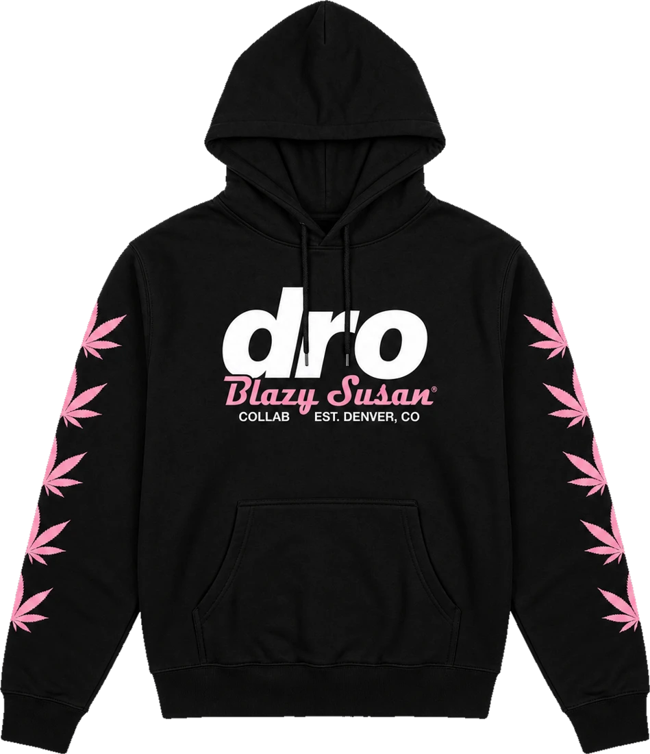 Black Leaf Sleeve Hoodie, Front