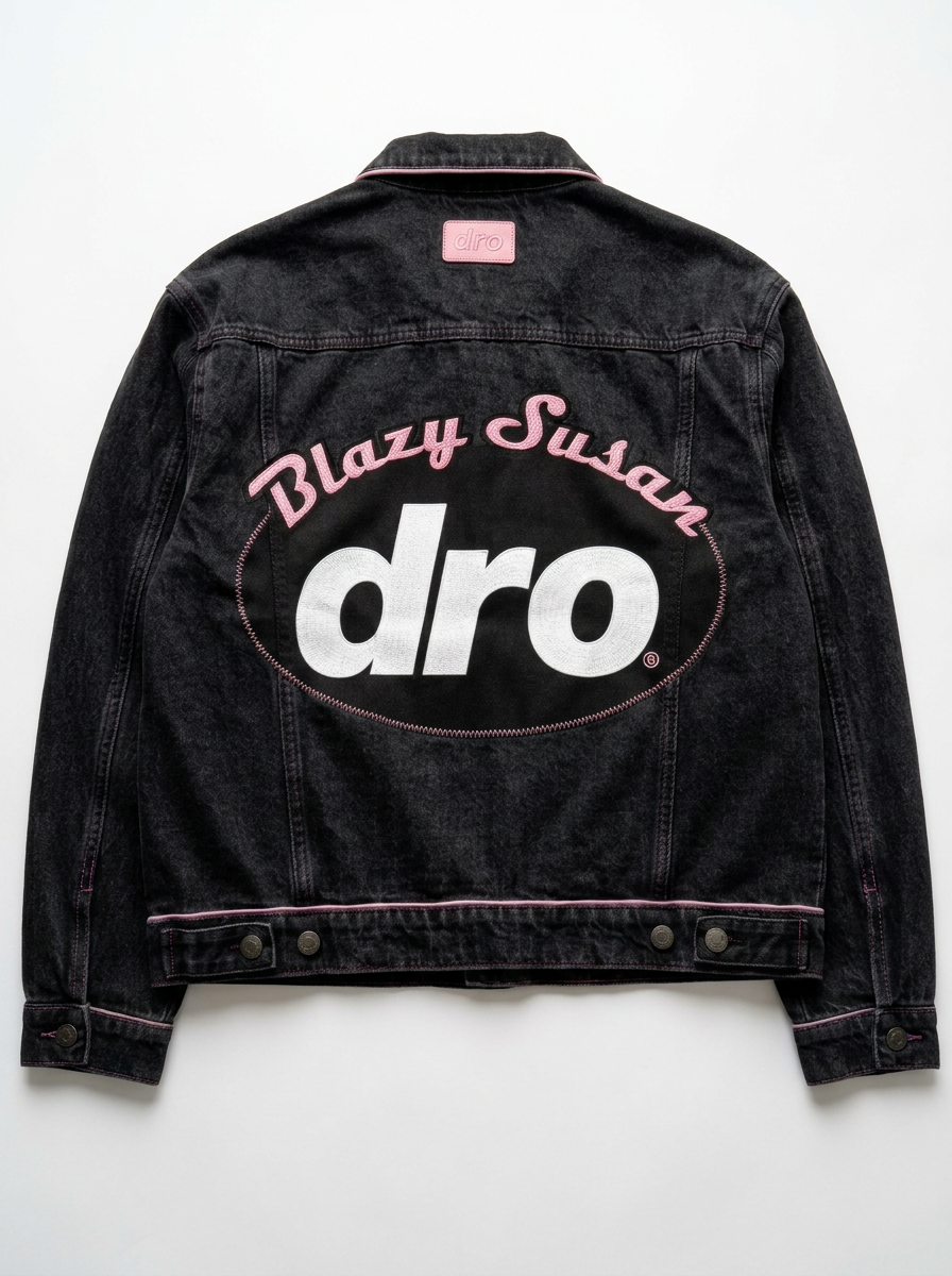Oval Patch Denim Jacket · Black
